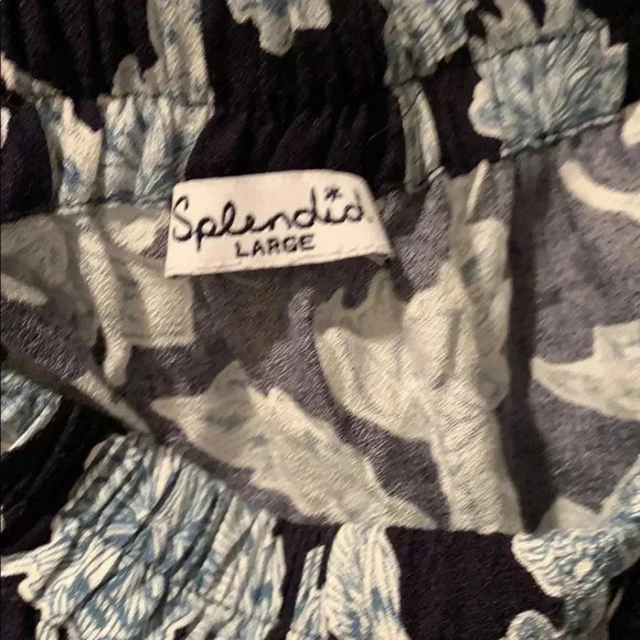 Splendid Off-Shoulder Print Top Blue - Picture 5 of 5